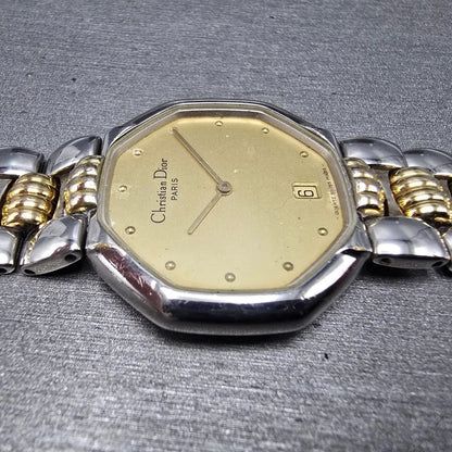 Christian Dior Watch Men 32mm Champagne Dial Two Tone Date 45.204 PARTS7