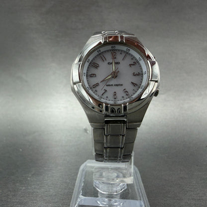 Casio Waveceptor Watch Women 30mm White Dial Silver Tone Round LWQ-150 Runs5