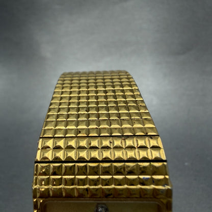 Wittnauer Tank Watch Men 25mm Champagne Dial Gold Tone 0280 New Battery Vintage4