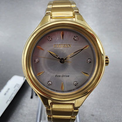 Citizen EcoDrive Corso Watch Women 29mm Silver Dial Gold Tone Round Works1