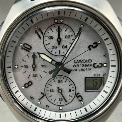 Casio Waveceptor WVQ-400 Watch Men 43mm Gray Dial Black Tone Date Solar Runs LD1