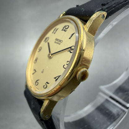 Seiko Watch Women 22mm Champagne Dial Gold Tone Oval 2320-5290 New Battery VTG2