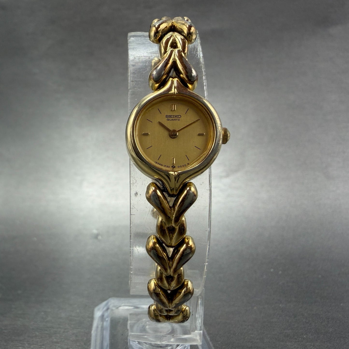Seiko Watch Women 17mm Champagne Dial Gold Tone Round 1F20-0B20 New Battery5