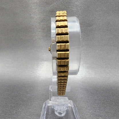 VTG Tissot Watch Women 20mm Gold Dial Gold Plated Round Manual Wind Runs