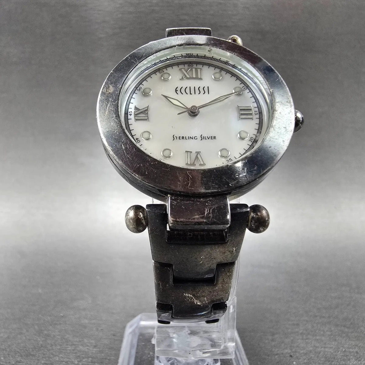 Ecclissi Sterling Silver Watch Women 32mm MOP Dial Round 22340 New Battery5
