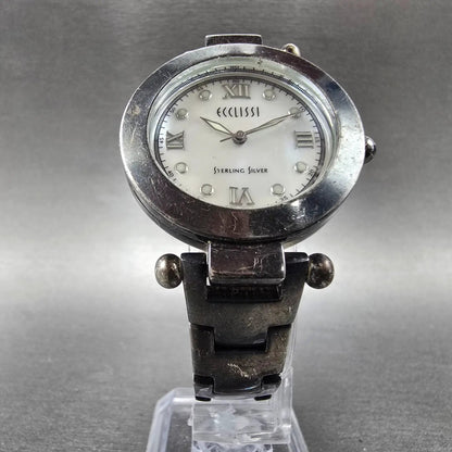 Ecclissi Sterling Silver Watch Women 32mm MOP Dial Round 22340 New Battery5
