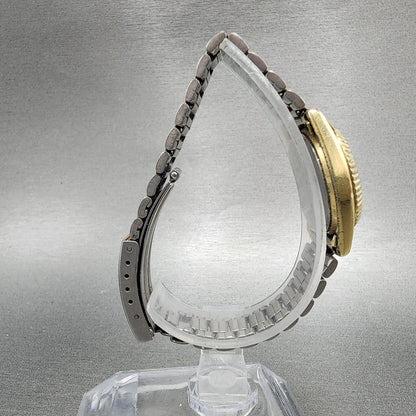 Seiko SQ Watch Women 24mm Champagne Dial Gold Tone Daydate 2a230030 New Battery8