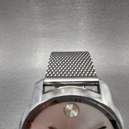 Movado Bold Watch Men 43mm Silver Dial Silver Tone 3600260 New Battery4