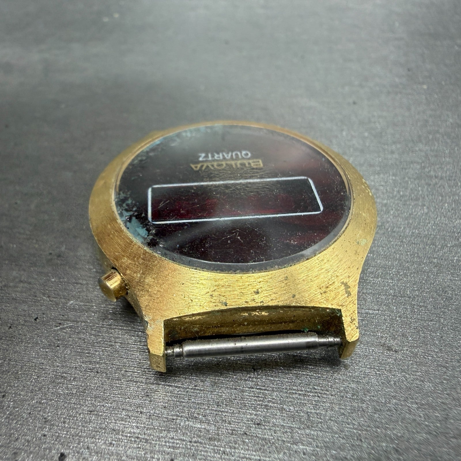 Bulova RED LED Watch Men 36mm Digital Gold Tone N6 PARTS Vintage5