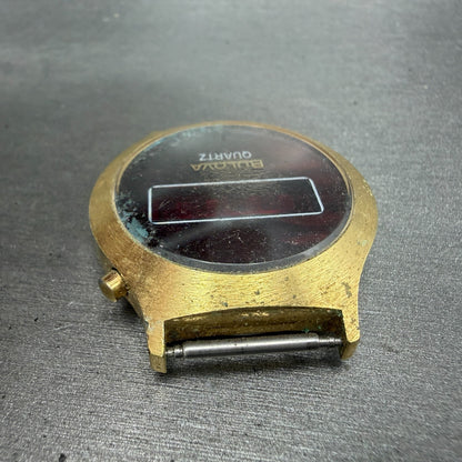 Bulova RED LED Watch Men 36mm Digital Gold Tone N6 PARTS Vintage5