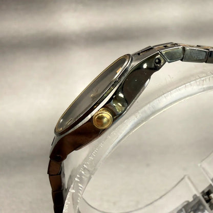 Seiko Watch Women 12mm Gray Dial Two Tone Oval 1E20-5719 Vintage New Battery2