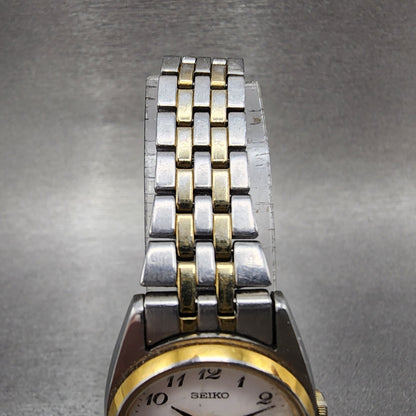 Seiko Watch Women 23mm White Dial Two Tone Daydate 7n830011 New Battery4