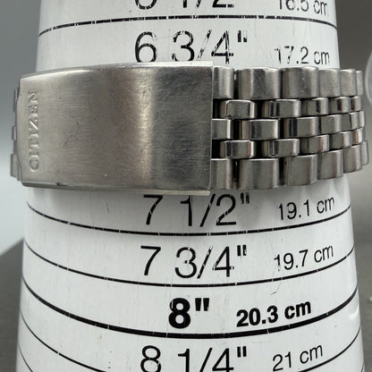 Citizen CQ President Watch Men 35mm Silver Dial Silver Tone Daydate New Battery10