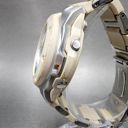 Casio BabyG MSG302C Watch Women 39mm White Dial Silver Analog Digital Works2