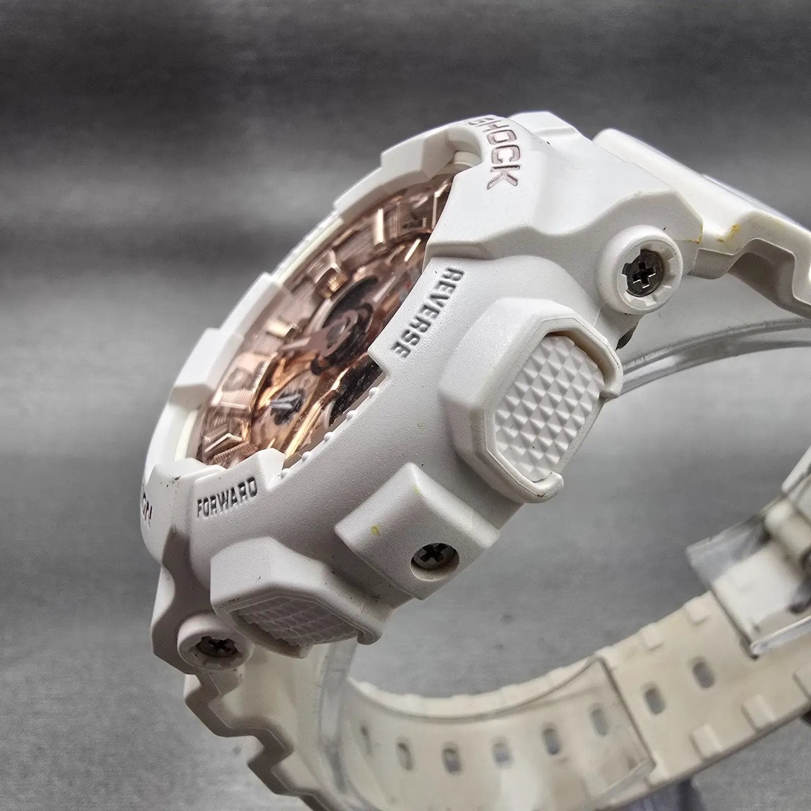 Casio G-Shock GMA-S120MF Watch Women 45mm Rose Gold White Chronograph New Batt2