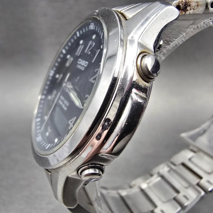 Casio Lineage LCW-100 Watch Men 41mm Black Dial Steel READ!!! Alarm Chrono Solar2