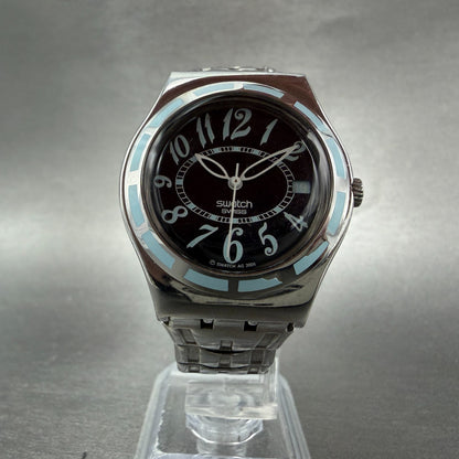 Swatch Irony Fresh Breath Watch Women 33mm Black Dial Steel Date SCK407 New batt5