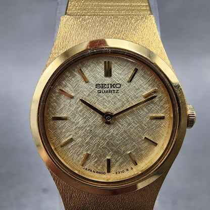 Seiko Watch Women 18mm Champagne Dial Gold Tone Round 4n000669 New Battery1