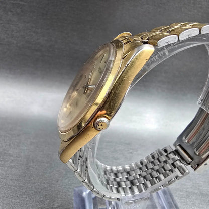 Seiko Pulsar Watch Men 35mm Champagne Dial Gold Tone Daydate Y148-8070 New Batt2