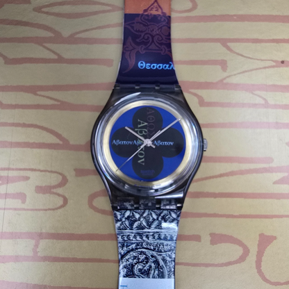 Swatch Access Avaton Watch Men 34mm Blue Dial Blue Case SKZ107 New Battery NOS9