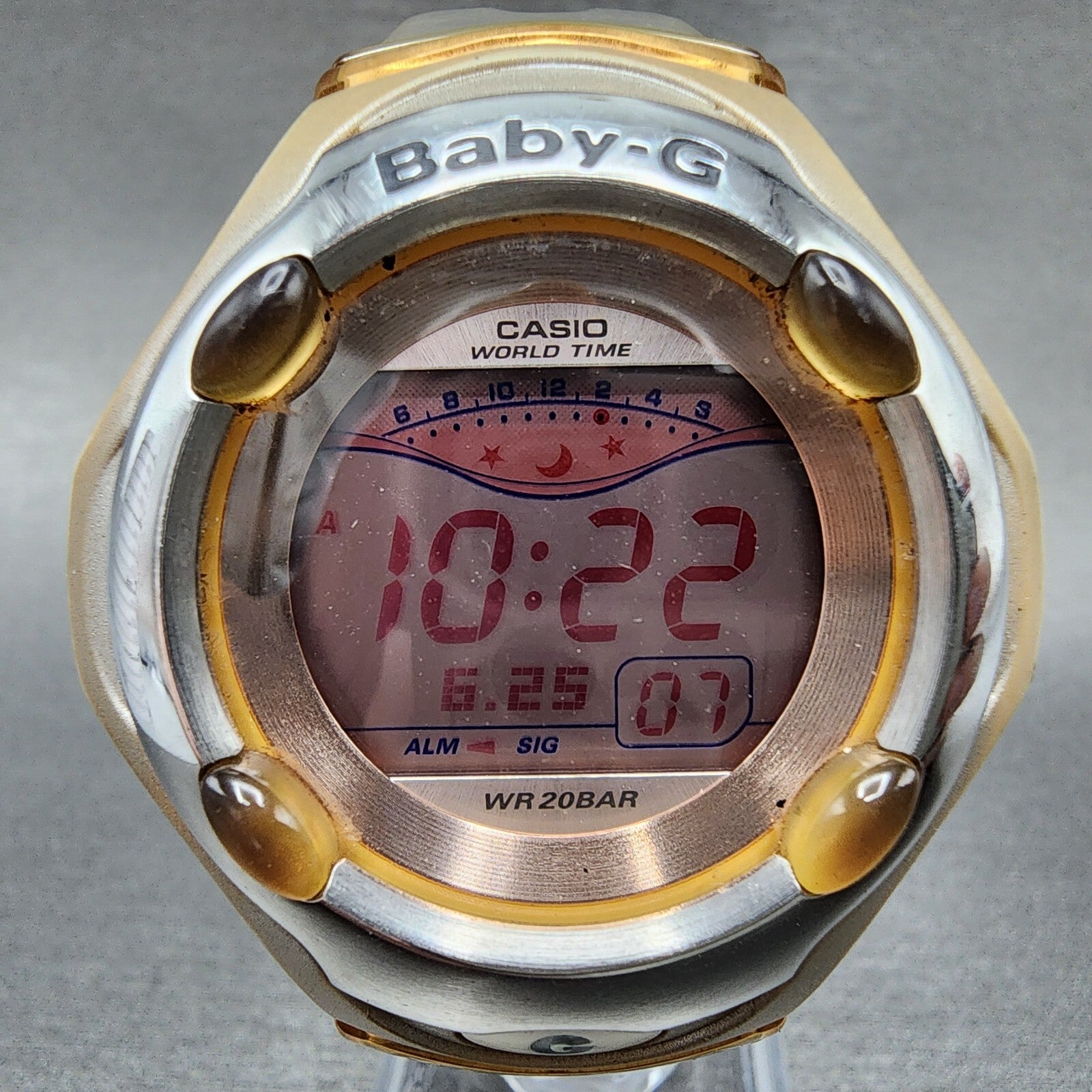 Casio BabyG BGR260S Watch Women 42mm Digital Gray Tone Round New Battery1