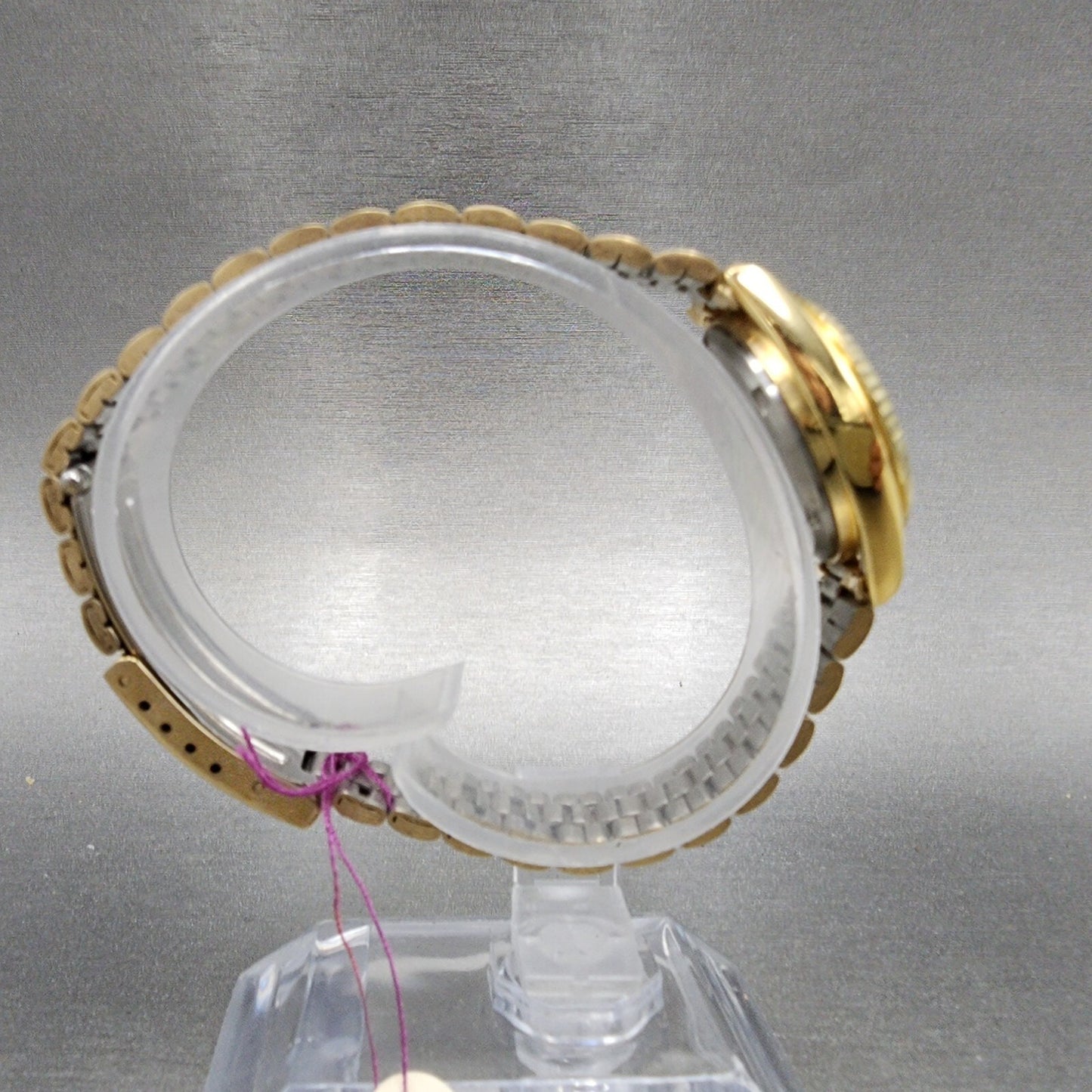 Pulsar President Watch Women 24mm Gold Dial Gold Tone Daydate Round New Batt NOS10