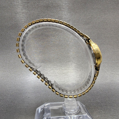 Seiko Watch Women 23mm Champagne Dial Gold Tone Round 47000059 New Battery8