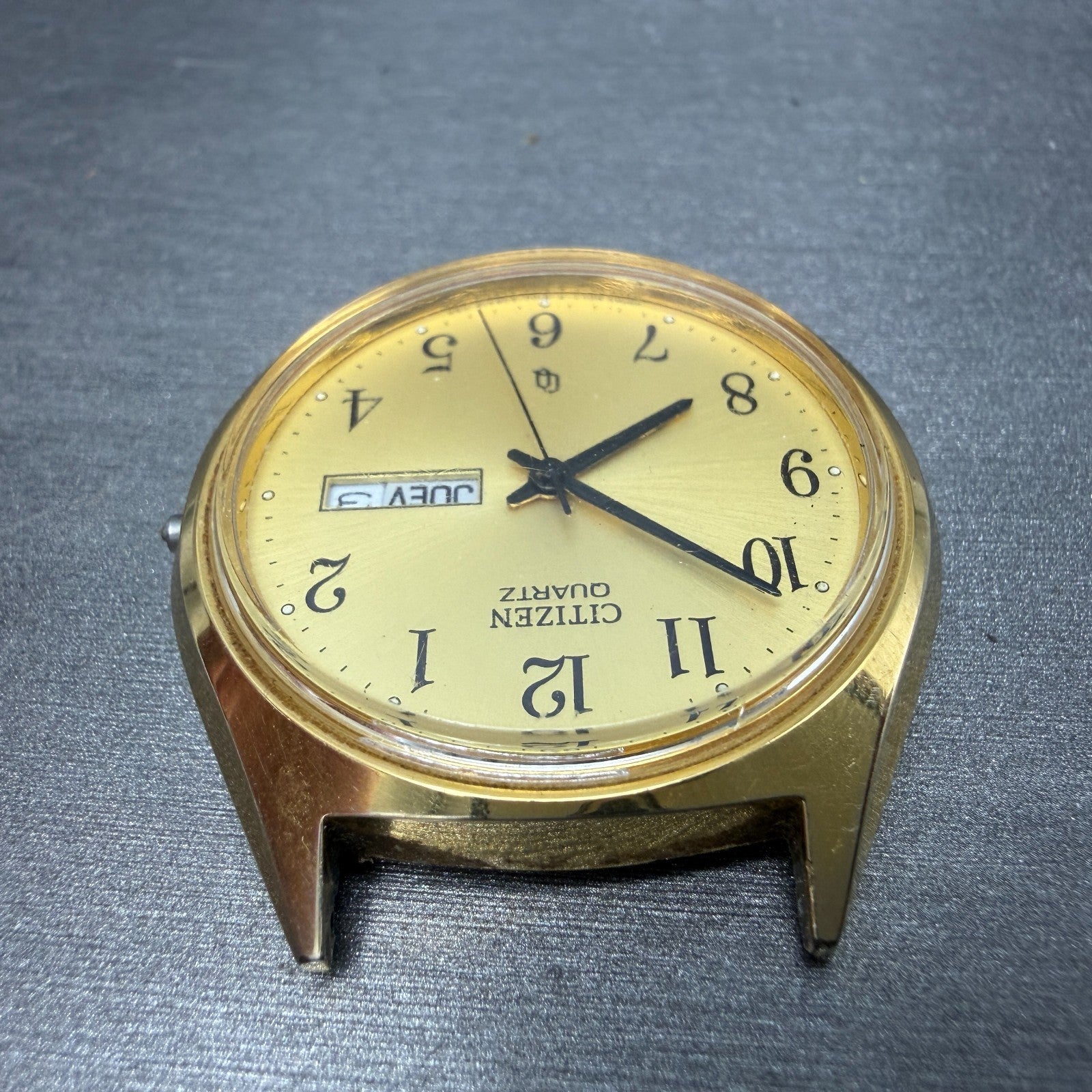 Citizen CQ Watch Men 36mm Gold Dial Gold Tone Daydate 6100-S24876 PARTS5
