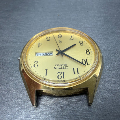 Citizen CQ Watch Men 36mm Gold Dial Gold Tone Daydate 6100-S24876 PARTS5