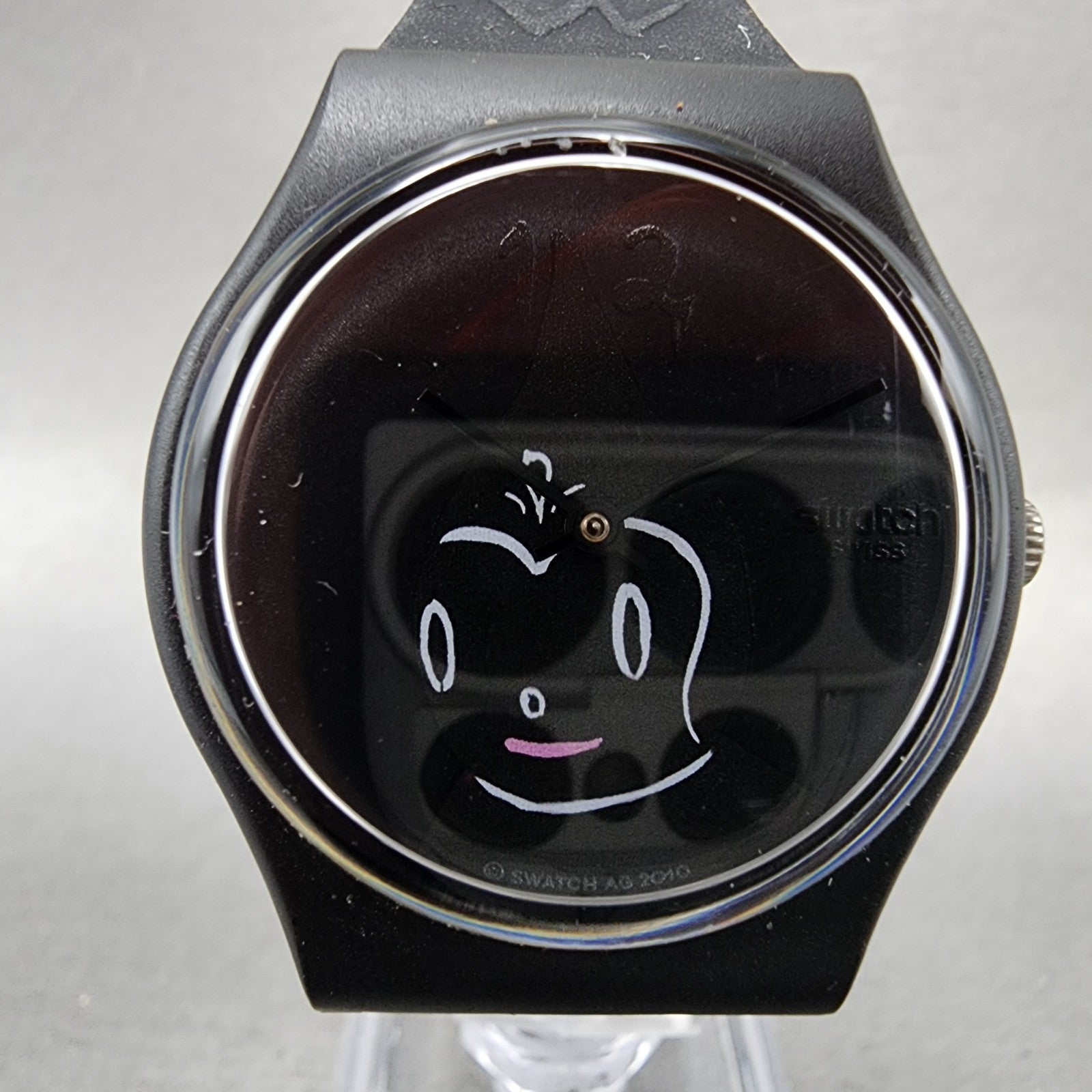 Swatch Midnight Magi Watch Women 34mm Black Dial Black Tone Round New Battery1