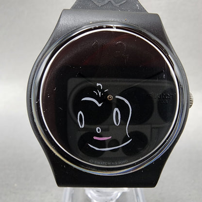 Swatch Midnight Magi Watch Women 34mm Black Dial Black Tone Round New Battery1