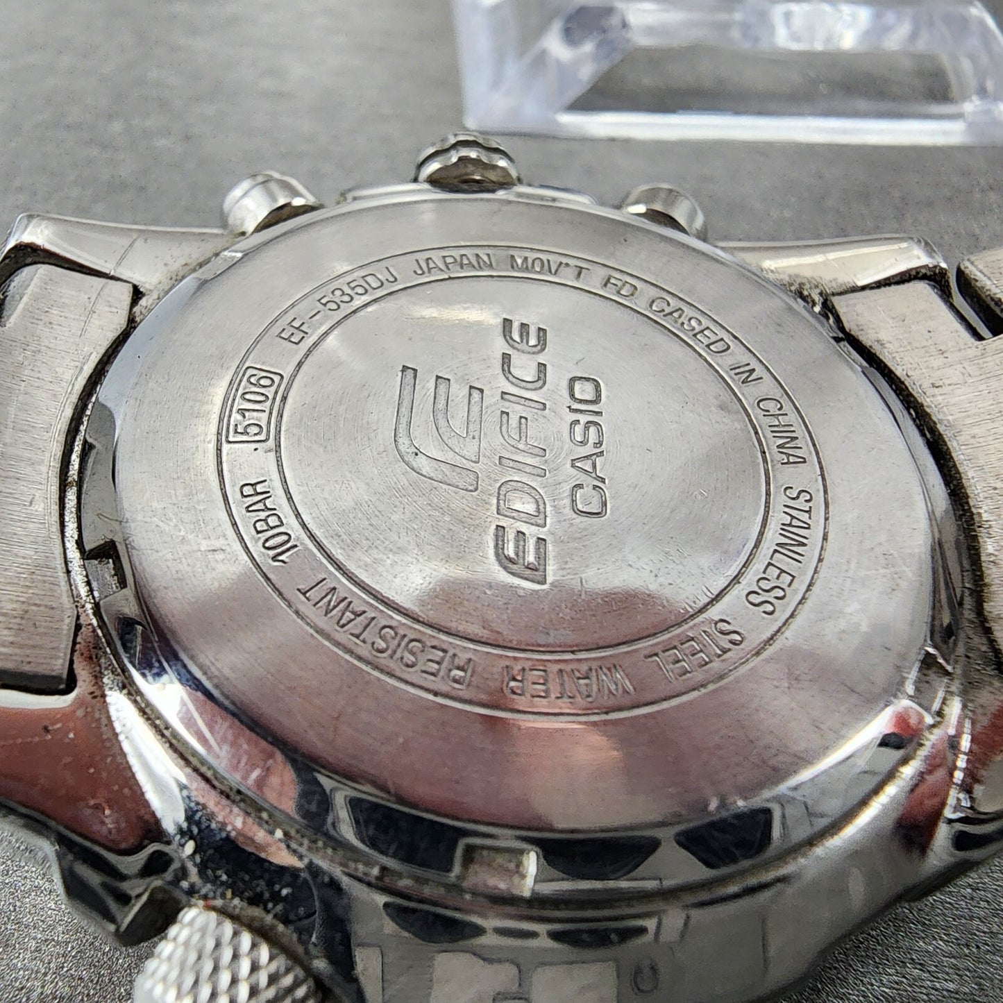 Casio Edifice Chronogrpah Watch Men 46mm White Dial Steel Round EF535DJ New Bat9