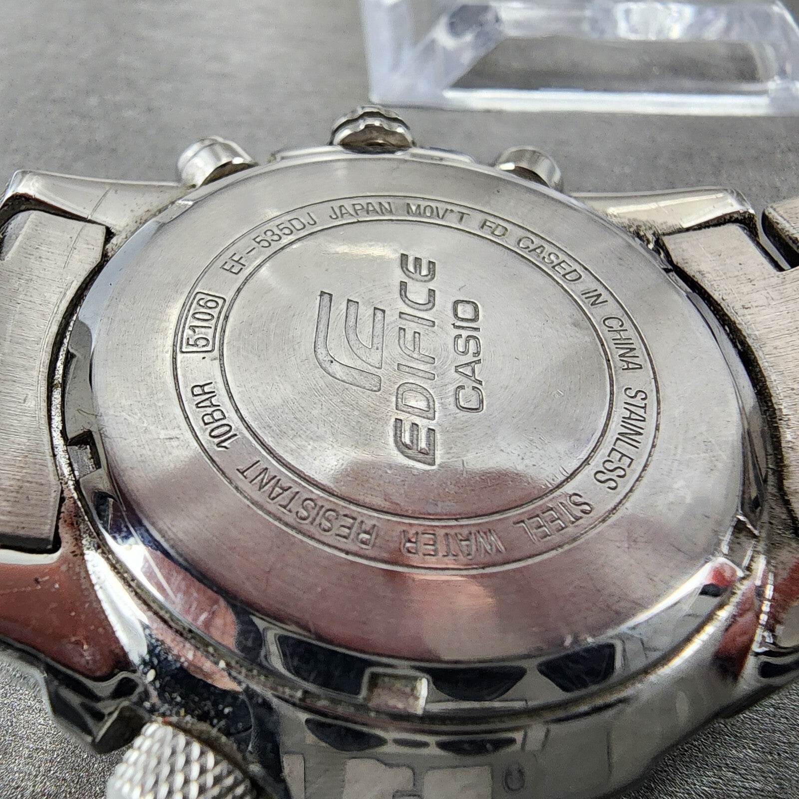 Casio Edifice Chronogrpah Watch Men 46mm White Dial Steel Round EF535DJ New Bat9