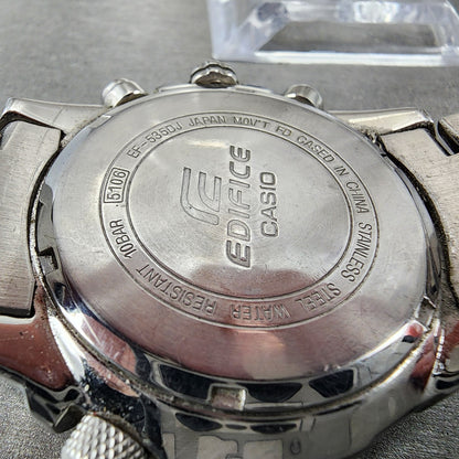 Casio Edifice Chronogrpah Watch Men 46mm White Dial Steel Round EF535DJ New Bat9