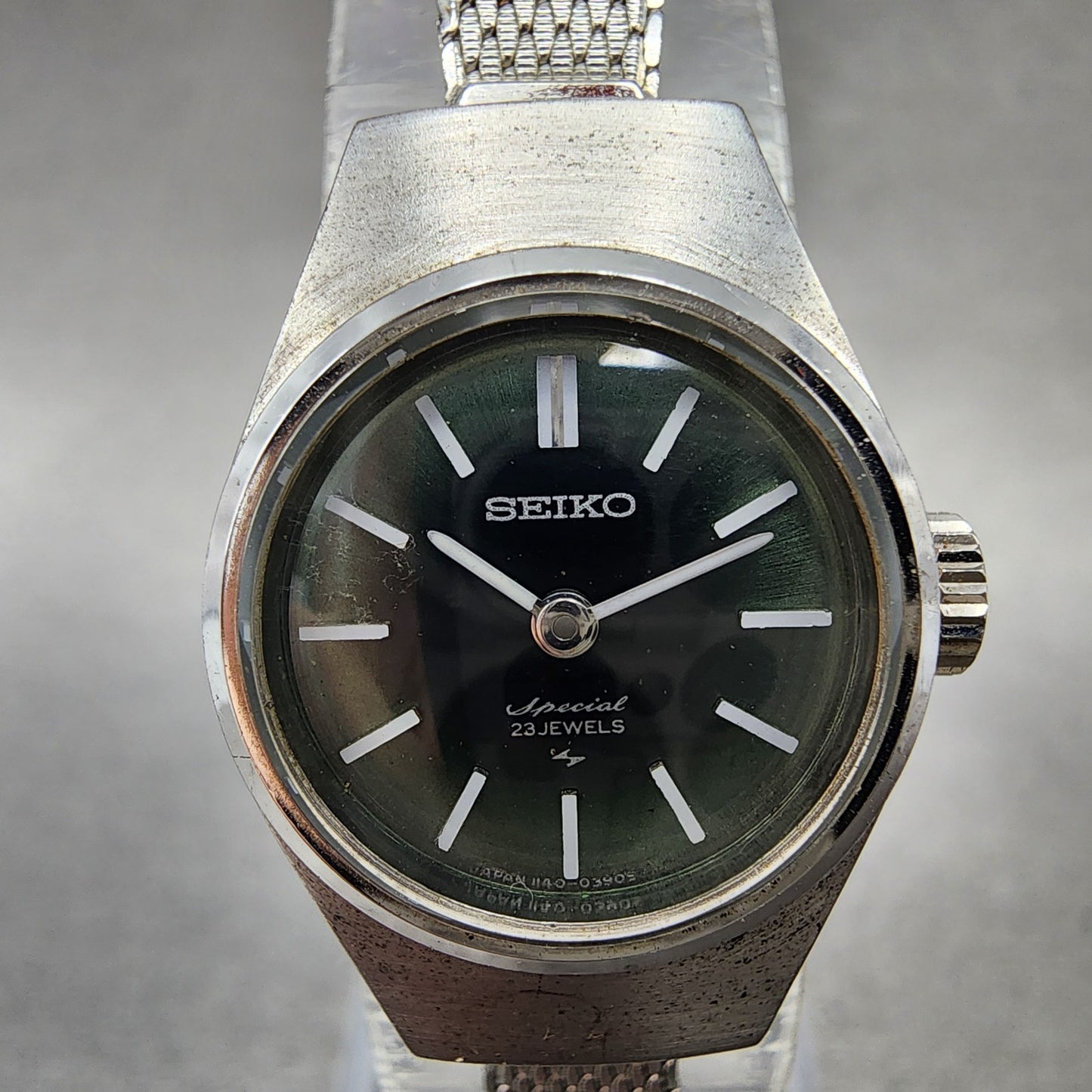 Seiko Special Watch Women 18mm Green Dial White Gold Plated Manual Wind Runs1