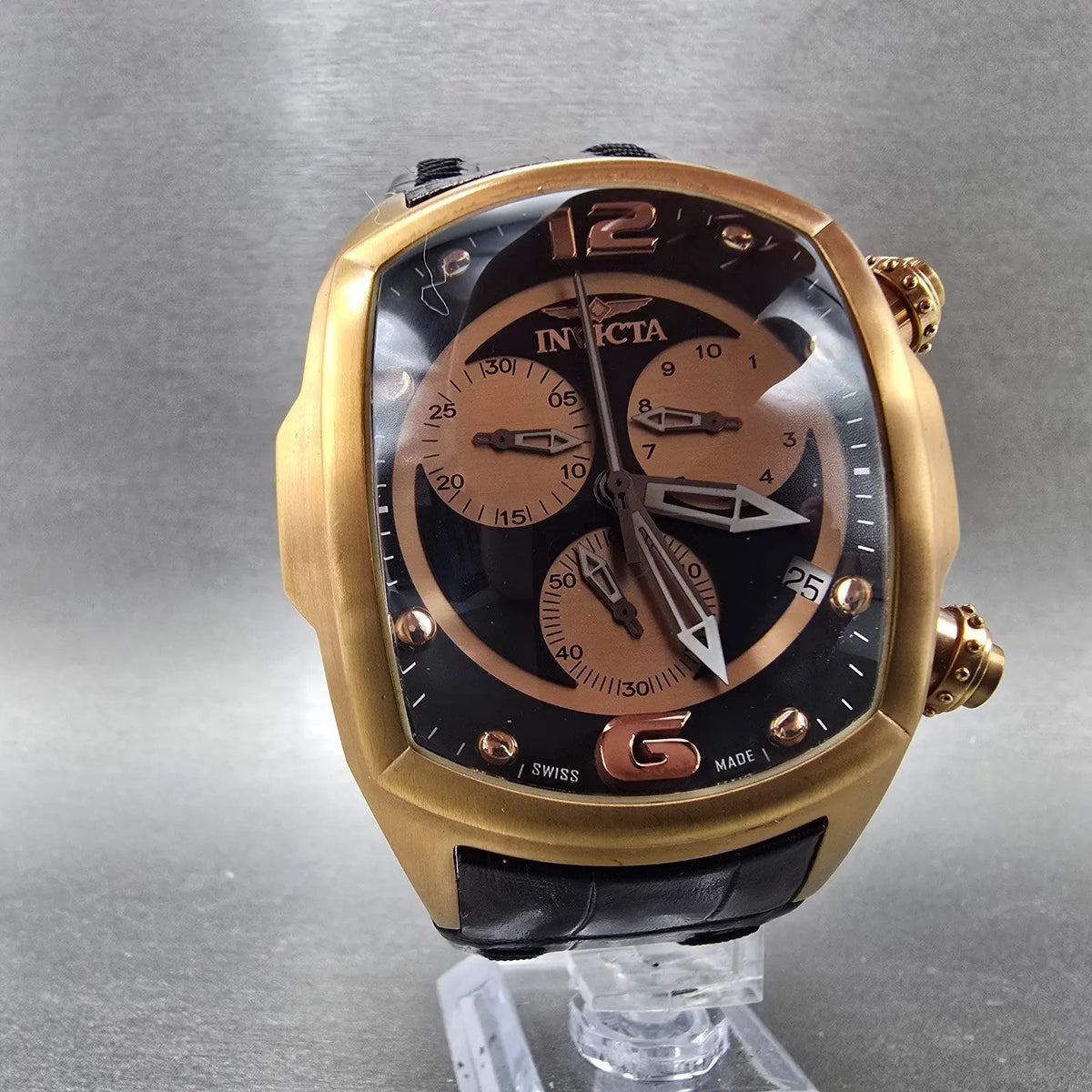 Invicta Lupah Chronograph Watch Men 47mm Back Dial Rose Gold 6736 READ! New Batt5