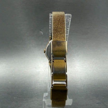 Seiko Watch Women 20mm Black Dial Gold Tone Round 8Y21-0020 New Battery Vintage7
