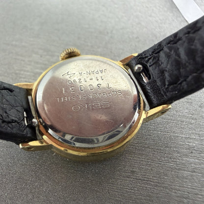 Seiko Watch Women 20mm Champagne Dial Gold Tone Round Manual 111290 Runs9