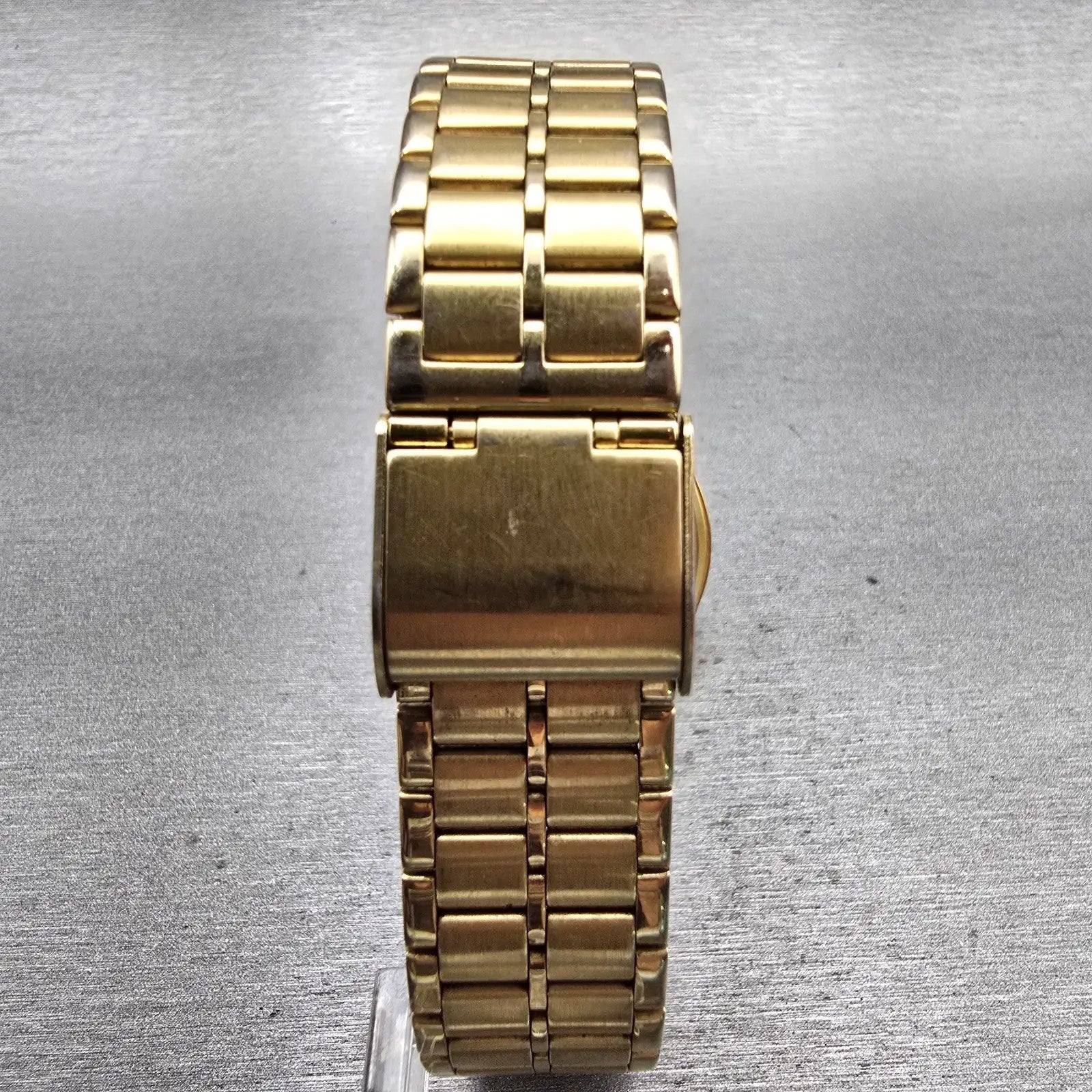 Seiko SX Watch Men 34mm Black Dial Gold Tone Round V701-6J60 New Battery Vintage7