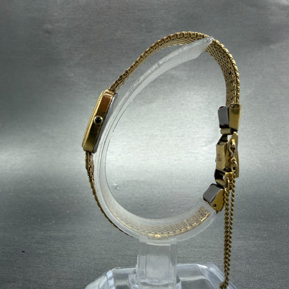 Seiko Exceline Watch Women 18mm Champagne Dial Gold Tone 1221-5410 New Battery6