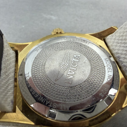 Invicta Wildflower Watch Women 37mm Gold Dial Gold Tone Daydate 5924 New Batt9