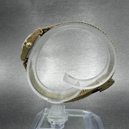 Bulova Watch Women 16mm Champagne Dial Gold Tone Manual Round Vintage Runs6