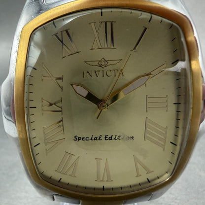 Invicta Lupah Watch Men 47mm Champagne Dial Two Tone Rectangle 15190 New battery1