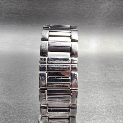 Bulova Tank Watch Men 27mm Blue Dial Silver Tone Date Rectangle 96G75 New Batt7