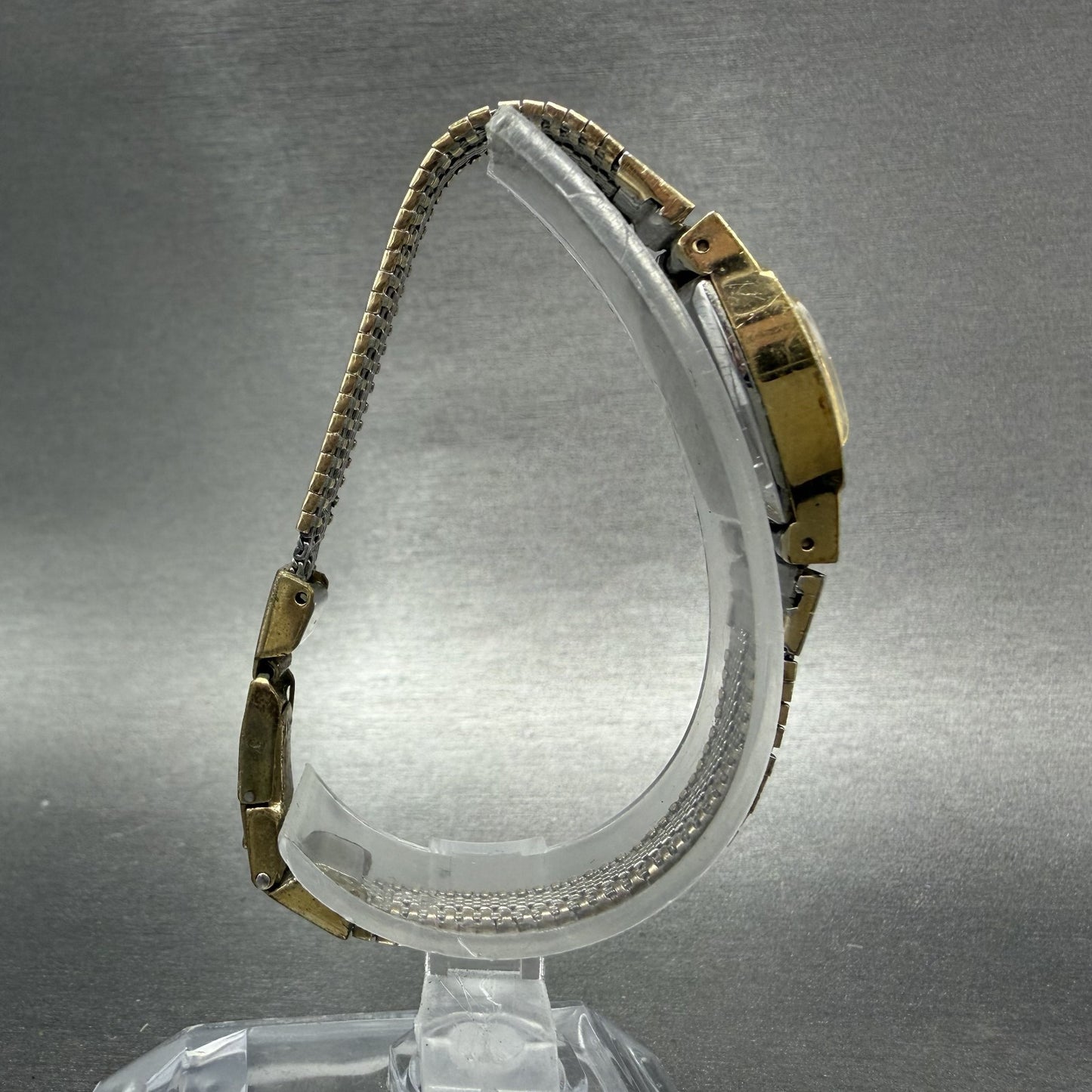 Seiko Watch Women 15mm Champagne Dial Gold Tone Manual Rectangle 11-3389 Runs8