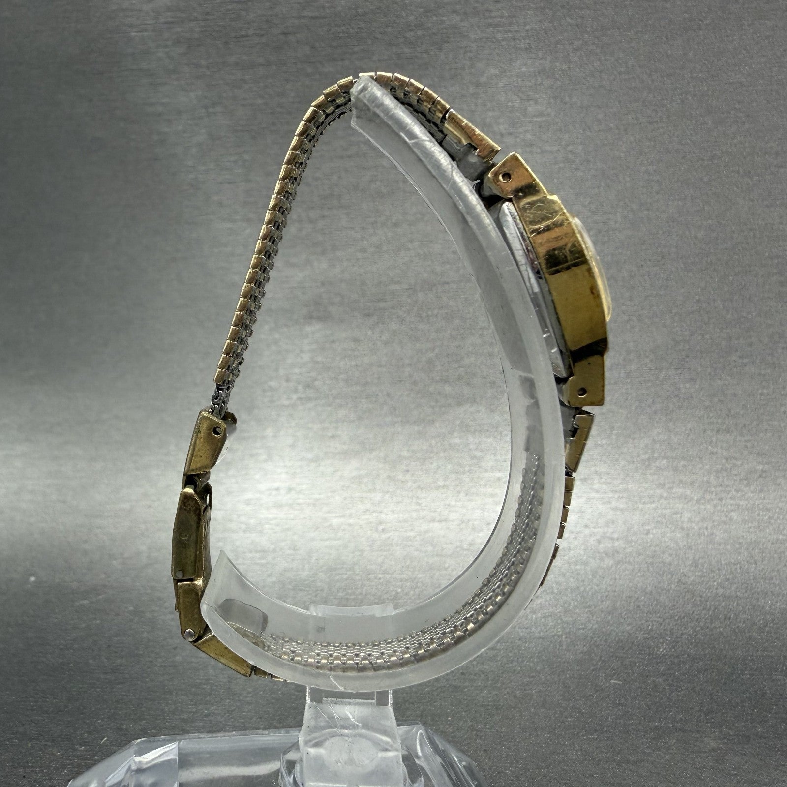 Seiko Watch Women 15mm Champagne Dial Gold Tone Manual Rectangle 11-3389 Runs8
