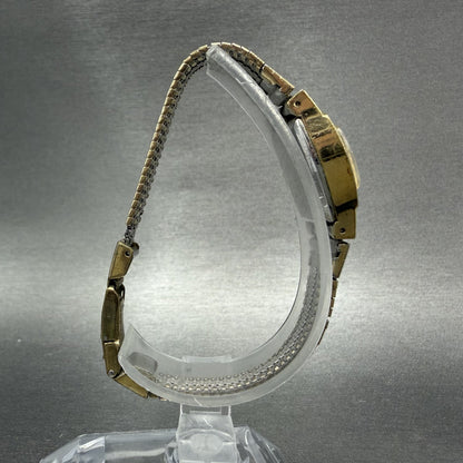 Seiko Watch Women 15mm Champagne Dial Gold Tone Manual Rectangle 11-3389 Runs8