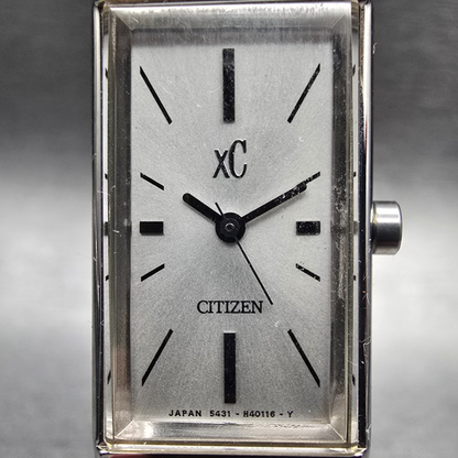 Citizen XC Watch Women 15mm Silver Dial Silver Tone Rectangle 5431-H23214 NewBat1