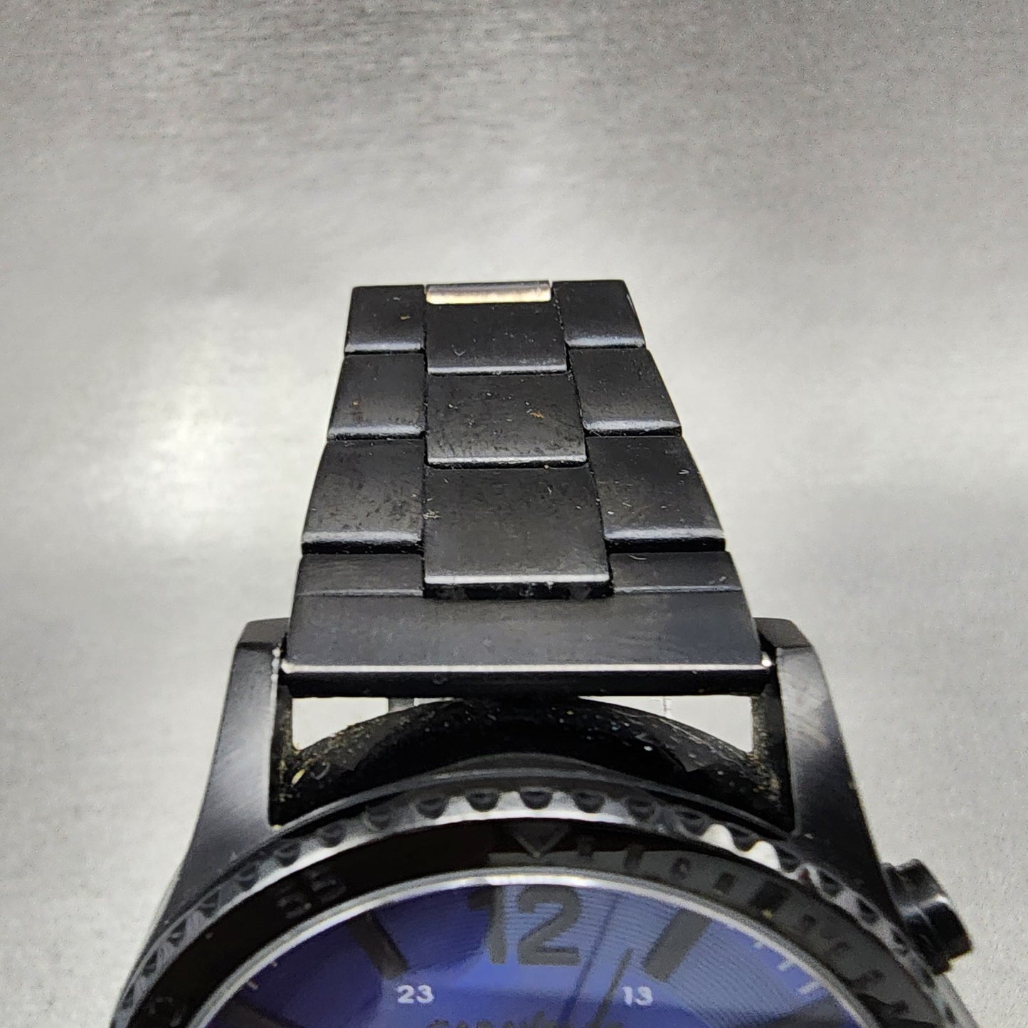 Bulova Caravelle Chronograph Watch Men 44mm Blue Dial Black Tone Round New batt4