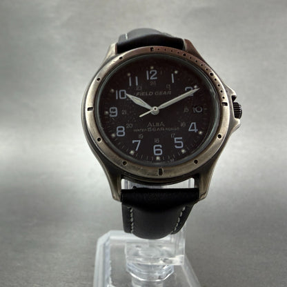 ALBA Field Gear Watch Men 34mm Black Dial Gray Tone Date Round New Battery5